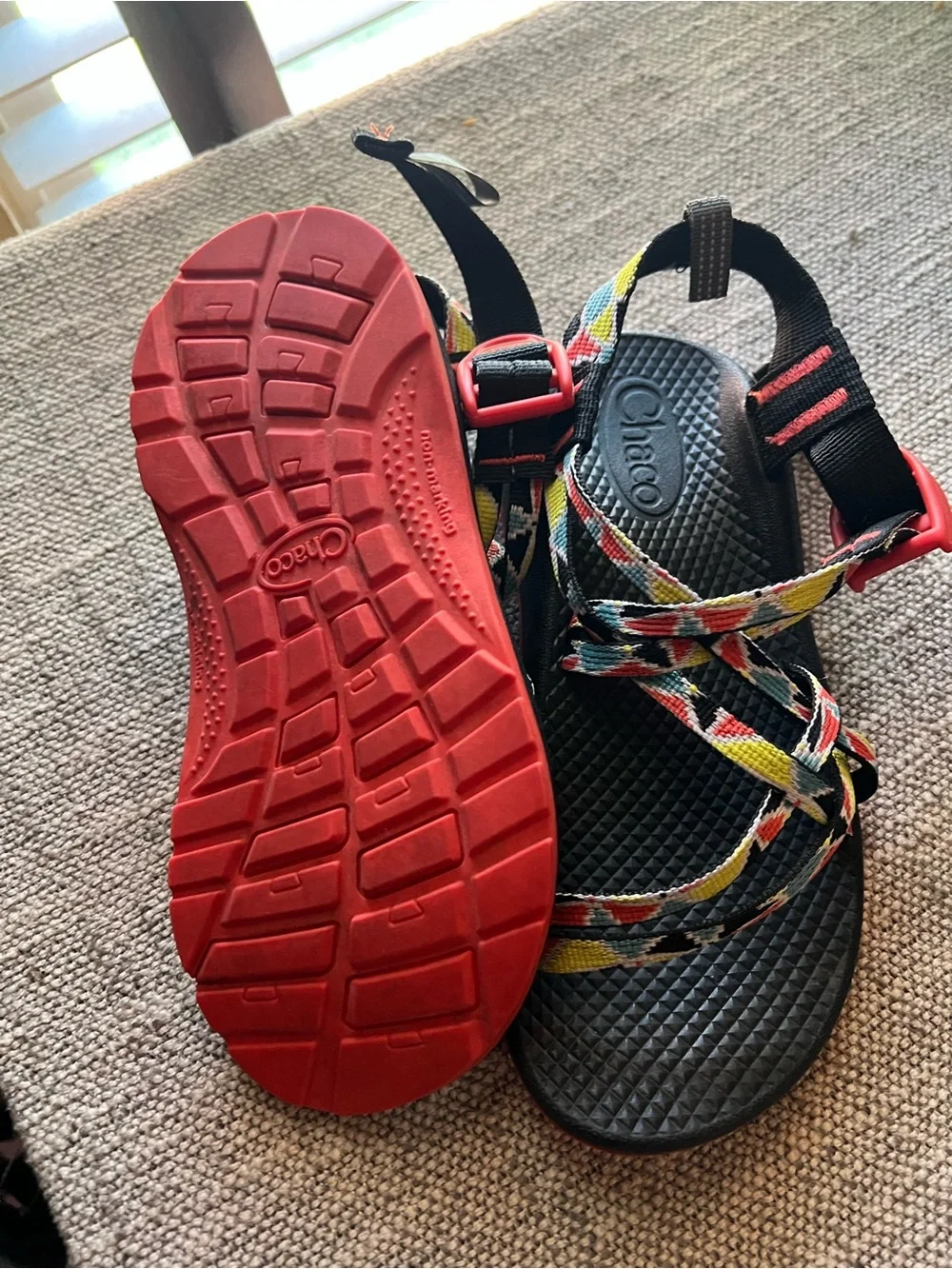 Chacos ZX/1 Ecotread Sandals Crust Multi Red Black Lightweight Kids Sz 2